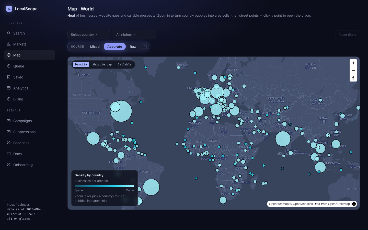 World or country map with geohash cells